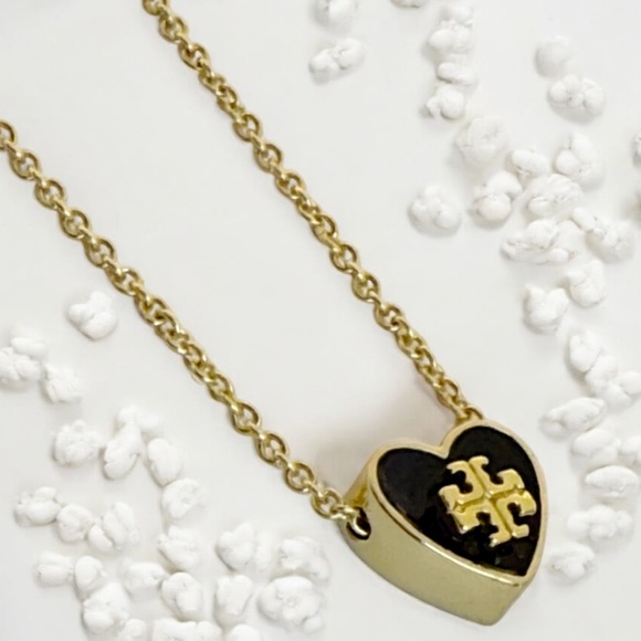 Tory Burch KIRA ENAMEL HEART PENDANT NECKLACE - Picture 4 of 7